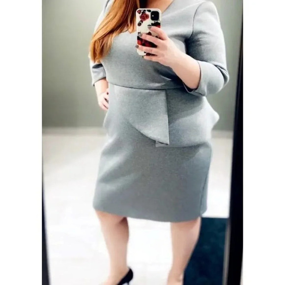 Badgley Mischka Heather Gray Scuba Dress $365 - Picture 2 of 14